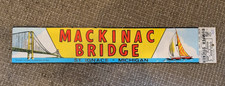 Vintage MACKINAC BRIDGE Bumper Sticker 1960's 1970's rare IMPKO MICHIGAN #1 picture