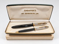 Sheaffer Snorkel Clipper Pen Pencil Set NOS Medium PdAg Nib Boxed 1950s picture