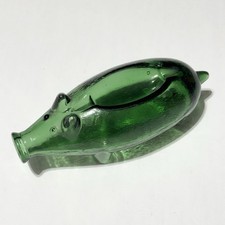 Green Glass Pig Decanter and Ashtray picture