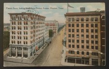 1909 Fannin Street Looking South From Preston Avenue Houston Texas Postcard TX  picture