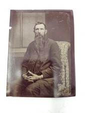 Antique American PHOTO TINTYPE Man With Steepled Fingers Secret Gesture picture