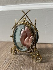 Antique 19TH-CENTURY FRENCH GLASS & BRASS JEWELRY/POCKET WATCH DISPLAY CASE picture