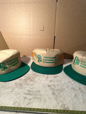 Owatonna Canning Company Agriculture Snapback Hat Beige/Green 3 set, Vintage NEW picture