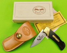 Vintage US BenchMark Wildlife Forever Folding Pocket Knife w/ Sheath Box picture