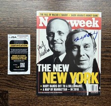 Signed Michael Bloomberg & Rudy Giuliani Newsweek Magazine 2001 COA JOA picture
