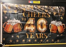 Happy Birthday Cheers To 40 Years Flag FREE USA SHIP Party Man Cave Sign 3x5' picture
