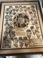 RARE 1979 MILWAUKEE BREWERS TEAM SIGNED PRINT 16 AUTOS PAUL MOLITOR ROBIN YOUNT picture