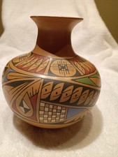 Vintage Mata Ortiz Polychrome Geometric Pottery Vase Signed Alejandra Cota 7