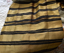 Traditional Vintage Antique Handwoven Indian Textile with Heavy Gold Ends B379 picture
