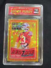 2022 RC BROCK PURDY GOLD Red Zone 1/2 Cracked Ice Refractor Made by TSC picture