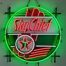 Texaco Sky Chief Gasoline Neon Light Sign Garage Gas Station Decor Gift 24