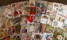 Lot of 60~Mixed~ Antique Vintage Holidays Greetings 1900's Postcards~Santa~s944 picture