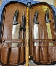 Vintage 1984 Chicago Cutlery Set(4) Biocurve Zipped Travel Case Orig Papers picture