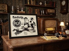 Vintage RCA Radiola 8x10 Framed Canvas Art Print Antique Radio Lover Gift picture