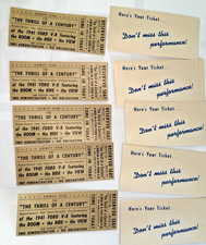 Vtg 1941 Ford V-8 Dealership Demo Promo Tickets Advertisement Ride Event 5 Sets picture