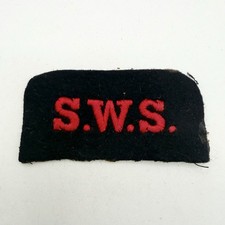 Genuine WW2 Royal Navy Shore Wireless Service Cloth Badge picture