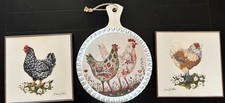 Hobby Lobby Chicken Wall Art Set of 3 Farmhouse Hen Rooster Country Decor picture