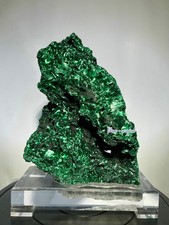 19LB    Raw Fibrous Malachite Specimen, Natural Green Malachite Crystal Cluster, picture