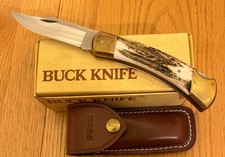 STUNNING VINTAGE BUCK STAG 110 KNIFE NEVER USED IN BOX N5 picture