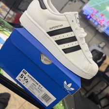 Adidas Superstar II White Sneakers Black Stripes Size US 5.5 #Retro picture