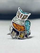 AMAZING VINTAGE ZUNI TURQUOISE STERLING SILVER PETITE RING picture