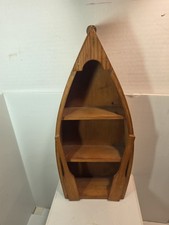 Vtg Wood Canoe Boat Display Shelf 15