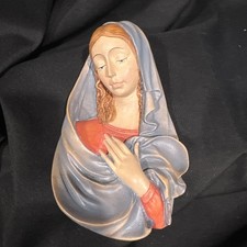 Rare Vintage Dolfi Wooden Mother Mary Bust, Italian 7.5” picture