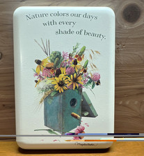Hallmark Marjolein Bastin Tin Picture With Wooden Box of Flowers picture