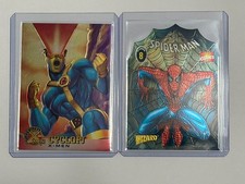 1995 Fleer Ultra X-MEN Cyclops Promo Chromium + 1996 Fleer Wizard Marvel Die-Cut picture