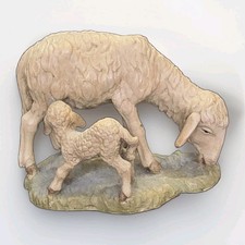 Anri Bacher 10 Inch Scale  Colorized Nativity  Italy Christmas  Nursing Lamb picture