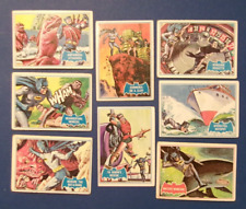 8 TOPPS 1966 BATMAN CARDS BLUE BAT COMIC BOOK HERO ACTION FIGURE COLORFUL CRAFTS picture