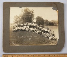 Vintage 1915 Mounted Photo Young Men Society Stag Baseball Players Brown Deer WI picture