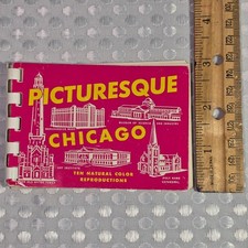 Vintage Picturesque Chicago Souvenir Booklet 10 Color Reproductions Mid-Century picture