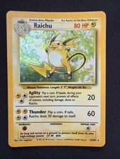 Pokémon TCG Raichu Holo Rare Card Base Set 14/102 LP/MP picture