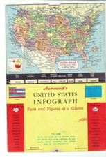 Vintage Hammond's United States Infograph 1959 State Capitals Flowers Birds picture