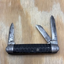 Vintage Case XX Tested 1920-1940 Rough Black 6345 1/2 Equal End Cattle Knife picture