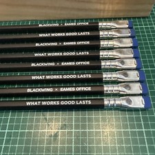 8 - Blackwing Eames Office Pencils - “What Works Good Lasts”, W/ Bulk Eraser picture