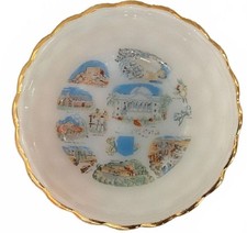 Vintage Mid-Century Arizona State Landmark Souvenir Dish - Scalloped Gold Rim picture
