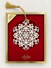 Vintage Lenox 2000 Porcelain Snow Fantasies Snowflake Christmas Ornament w/ Box picture