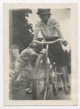 Vintage Photography Women's Bike Child Unusual Framing Snapshot SB345 picture