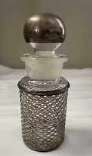 Antique Glass & Silver Whiskey Decanter/Flask Art Deco Fish Scale design Rare picture