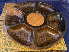 Vintage NOS MCM Luxury Lucite Hors D'Oeuvre Serving Tray Smoke Eagle Milano Box picture