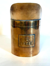 ANTIQUE COPPER 1/2 LITER. MEASURE. BEAUTIFUL CONDITION. NO DENTS 5 1/2 TALL. picture