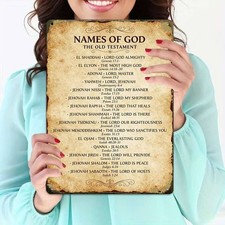 Names of God Old Testament Creative Tin Metal Signs Home Décor 8x12 picture