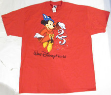 VTG 1996 Disney World Sorcerer Mickey Mouse 25th Anniversary Red Shirt XXL NWT picture