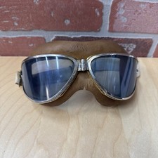 Scarce 1930s MK1 Style Aviator's Goggles with Blue Lenses. picture