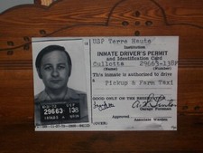 Frank Cullotta Mobster Signed 8x12 Inmate Drivers Permit Photo W/COA picture