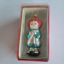 NIB Vintage Kurt S. Adler Raggedy Ann w/ Candy Cane Glass Ornament picture