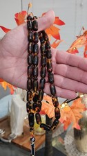 Natural Vintage Germany Cherry Amber 39 سبحة مسكي خام الماني انتيك شوائبي picture