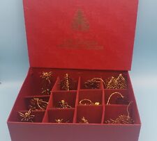 DANBURY MINT 1985 Gold Christmas Ornament Collection SET of 14 original box.  picture